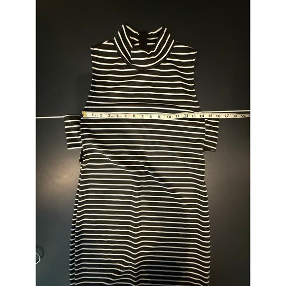 Gianni Bini The Breeze Black White Striped Midi Dress - L - Picture 6 of 6